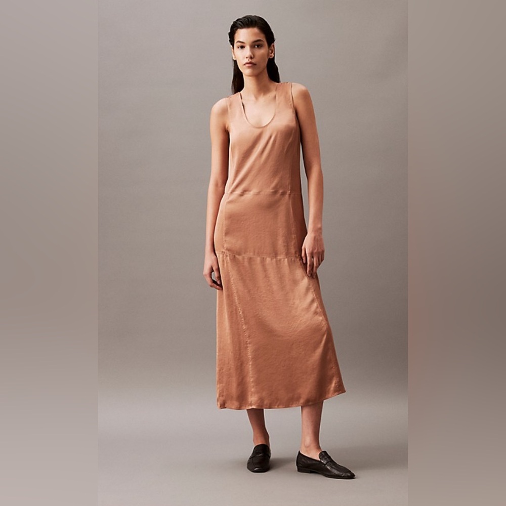 Calvin Klein satin midi Slip Dress